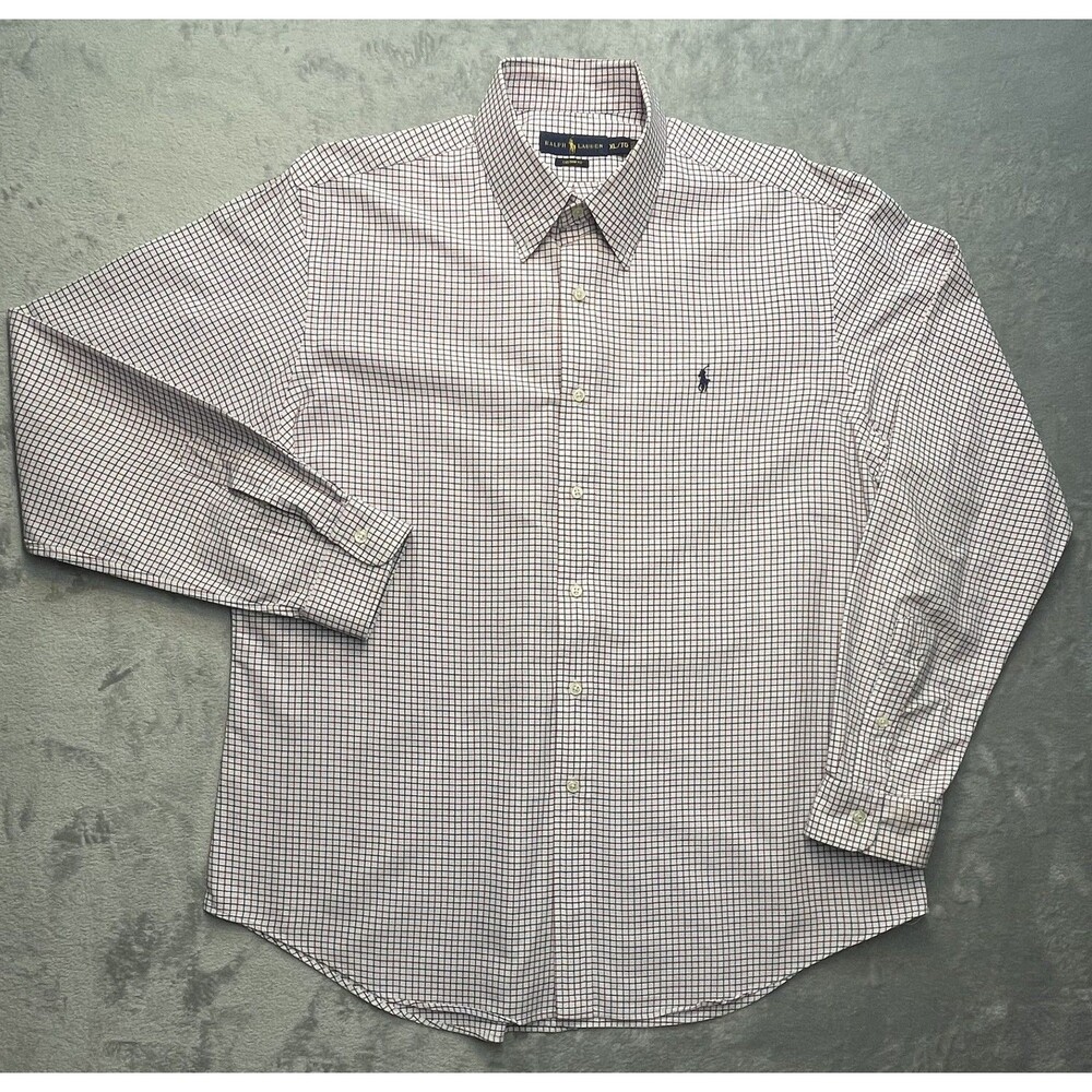 Ralph Lauren Pony Embroidered Plaid Cotton Shirt XL EUC